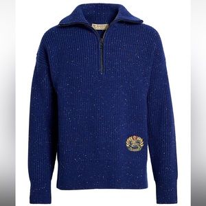 Burberry Trenton Ribbed Half Zip Sweater